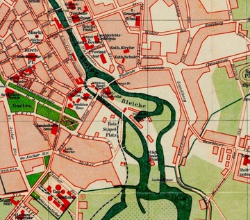 Старый план СУПСК Plan der Stadt Stolp 1910 г. 40х40см