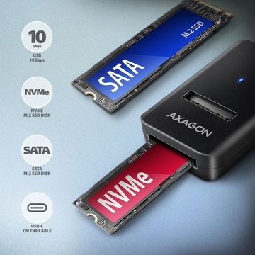 Внешний корпус M.2 SATA/NVMe PCIe USB-C SSD-адаптер 10 Гбит/с Черный
