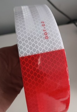 фото thumb №5, Стрічка попереджувальна плівка відбивна білий червона 50mm grandes