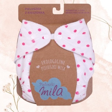 МНОГОРАЗНЫЕ подгузники PUL DIAPER POCKET + 1 БЕСПЛАТНАЯ ВСТАВКА в розовый горошек