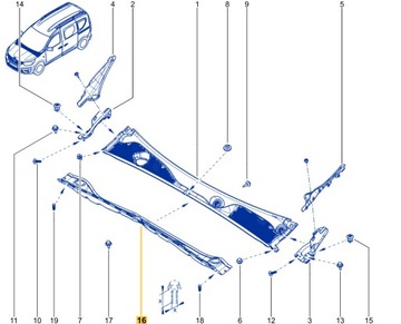 фото thumb №15, Панель под лобовым стеклом нижняя renault экспресс van 663126912r