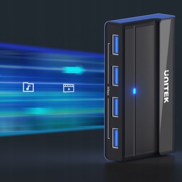 KVM-переключатель Unitek H1310A, 4 порта USB, 5 Гбит/с, активный