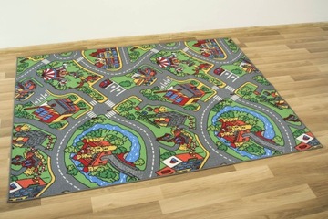 DYWAN DLA DZIECKA MIASTO DROGA ULICZKI ULICE PLAC BUDOWY O-RALLY 150x200 cm