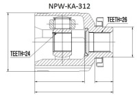 фото thumb №2, Шарнір wew. kia sportage iii 2.0 04-10 /правий/