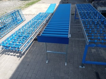 Przenośnik rolkowy stół rolkowy rolki podające super stan 3m x 7 szt.