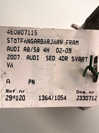 фото thumb №5, Audi a8 s8 зона зминання ліва відбійник 4e0807115