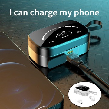Bluetooth-гарнитура 5.1 с микрофоном и светодиодным экраном Smart Touch Wide K2S, белая