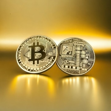 Биткойн-золотая коллекционная монета Медаль BTC XXL + крышка коробки