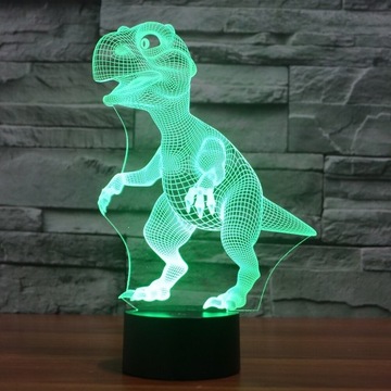 НОЧНОЙ СВЕТОДИОД ДИНОЗАВРА T-REX 3D ЦВЕТ СВЕТОДИОДА + ПУЛЬТ ДИСТАНЦИОННОГО УПРАВЛЕНИЯ