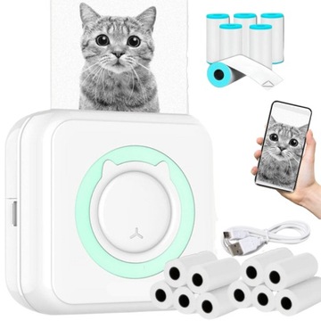 МИНИ-ТЕРМОПРИНТЕР РУЧНОЙ CAT + РОЛИКИ 16 ШТ.