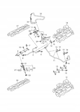 фото thumb №8, Планка впрыскивающий левая sq5 80a 3.0 tfsi 06m133315l