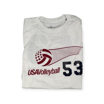 Adidas USA VOLLEYBALL 53 M белая мужская футболка