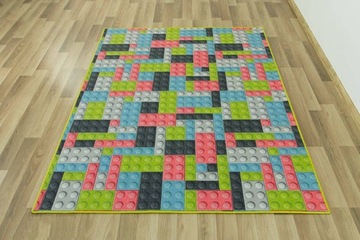 DYWAN DO POKOJU DZIECI PASTELOWY W KLOCKI 3D NA WYMIAR 150x200 cm
