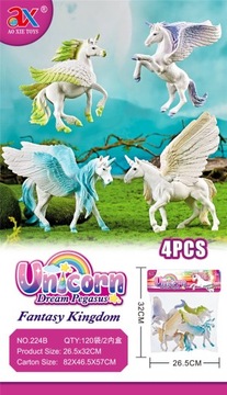 НАБОР ФИГУРОК ЕДИНОРОГА UNICOR 4 ШТ. БОЛЬШОЙ ДЛЯ ДЕВОЧЕК-ЖИВОТНЫХ