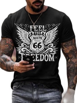 Мужская футболка с 3D рисунком Route 66 classic M15