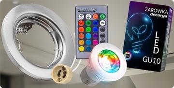 9x ГАЛОГЕННЫЕ СВЕТОДИОДНЫЕ ЛАМПЫ RGB С ДИСТАНЦИОННЫМ УПРАВЛЕНИЕМ