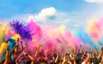 Разноцветный фестивальный микс цветов HOLI POWDER, безопасный, можно стирать, 70 г x 100 упаковок