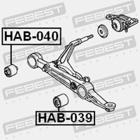 фото thumb №16, Сайлентблок передньої важіль нижній honda integra 4d db6 jp | hab-040 febes
