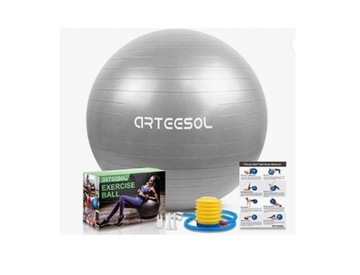 PIŁKA GIMNASTYCZNA ARTEESOL 65CM FITNESS SZARA
