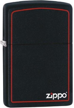 Zapalniczka ZIPPO BLACK MATTE RED BORDER LOGO 60001437