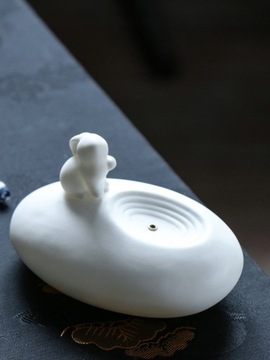 Kadzidełka z białej porcelany Zen Rabbit