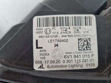 фото thumb №13, Skoda fabia iii 3 рестайлінг комплектні лампи перед повний led 6v1941015f 6v1941016f