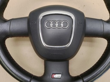 фото thumb №10, Руль + подушка безопасности кожаный лепестки s-line sline audi a3 8p годы 03-08