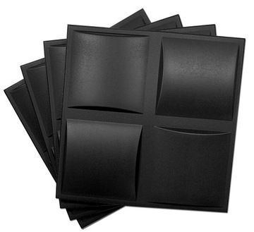 Czarne PANELE ŚCIENNE KASETONY sufitowe 3D PLED 8x