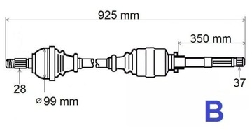 фото thumb №1, Полуось приводная правая peugeot 607 2.7 hdi 3.0 v6 автомат am6