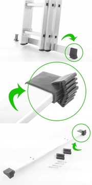 ВЫШЕ Алюминиевая лестница 3x10 Professional + ТЕЛЕЖКА