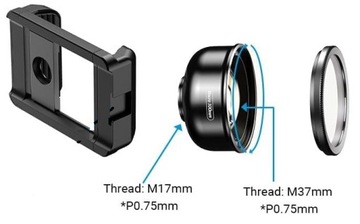 APEXEL OBIEKTYW 100MM MAKRO CPL CASE DO SMARTFONA UCHWYT ETUI DO TELEFONU