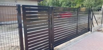 Современный забор, частокол, откатные ворота, Д4м х В1,7м, оцинковка + цвет