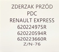 фото thumb №11, Новый org бампер перед передний renault express 2020- , 4x pdc 620220594r