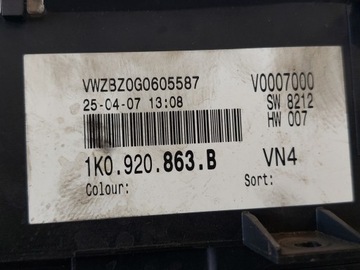 фото thumb №12, Спидометр манометр vw golf v 1.9 tdi 1k0920883b