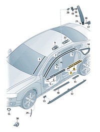фото thumb №1, Прокладка дверь з планка декоративная зад левая a7 c7