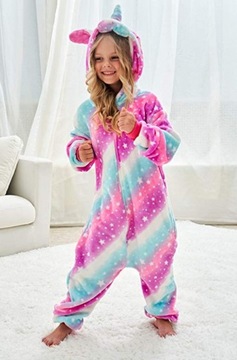 JEDNOROŻEC PIŻAMA KIGURUMI STAR STRÓJ DLA DZIECI GALAXY 128-134