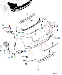 фото thumb №1, Jaguar i-pace x590 rear left бампер кронштейн t4k9888 original