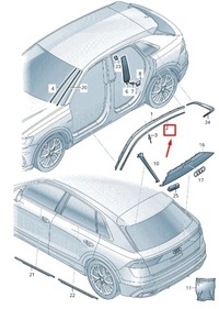 фото thumb №1, Audi q8 4mn правый roof frame уплотнитель 4m8854544b