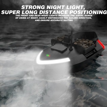 GPS ŁÓDKA ZANĘTOWA V020 500M 2KG 10KM/H z NOCNE ŚWIATŁO 12000mAh