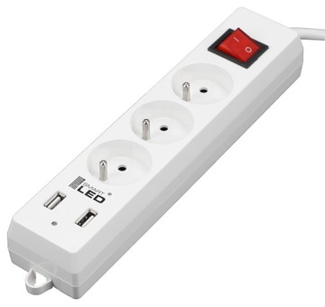 Удлинитель-удлинитель 3 метра 3х230В 2XUSB