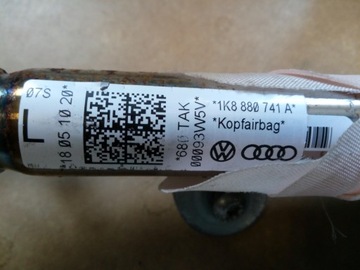 фото thumb №8, Подушка безопасности шторка крышная vw scirocco iii оригинал.