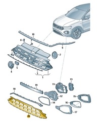 фото thumb №2, Решётка бампера решётка радиатора vw t-roc r fl