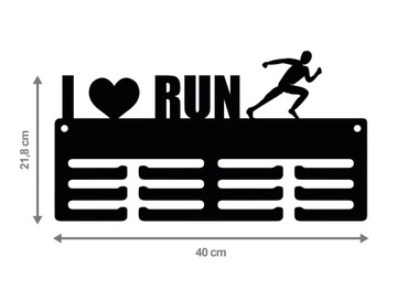 Вешалка для медалей I LOVE RUN 40см 22,2