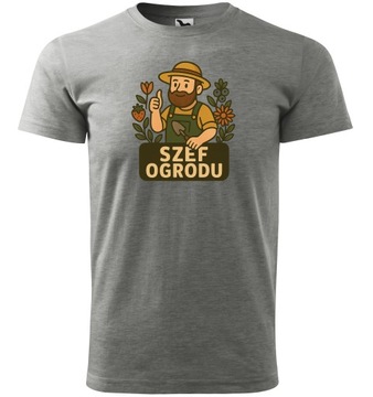 SZEF OGRODU Koszulka męska prezent dla OGRODNIKA ROLNIKA rośliny XL