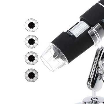 Mikroskop Cyfrowy na USB z Dużym Przybliżeniem x1600 2Mpx 8 LED