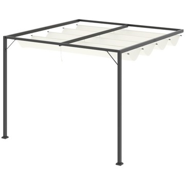 Pergola ogrodowa 3x3 m, Zadaszenie na taras, montaż na ścianie