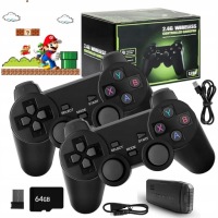 РЕТРО-КОНСОЛЬ ДЛЯ ТЕЛЕВИЗОРА С ИГРАМИ HDMI В КОМПЛЕКТЕ 2 ГАЙМПАДА КАРТА ПАМЯТИ 64 ГБ 20 000 ИГР