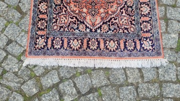 INDO GHOM LŚNIĄCY PERSKI DYWAN TKANY JEDWAB 62/104