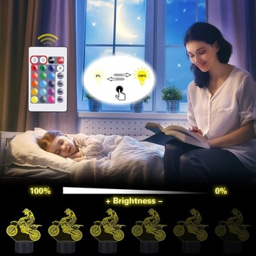 Мотор для мотокросса 3D Led Pilot Name Night Light