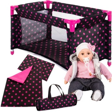 Bobas Doll Interactive Doll + Cot Playpen